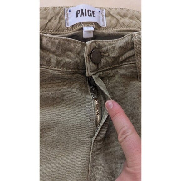 Paige Womens 27 Christi Utility Jeans Ankle Zip Skinny Ivy Green Moto - Picture 6 of 9
